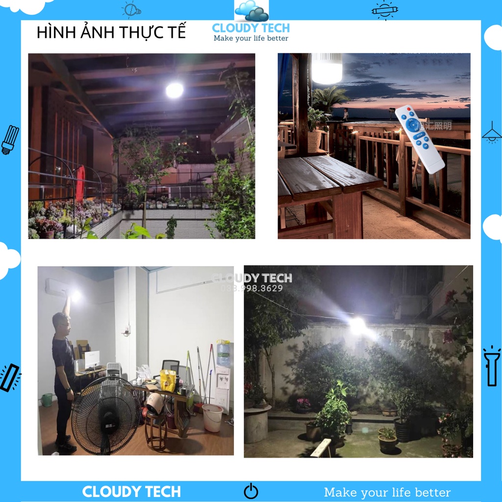 Đèn năng lượng mặt trời sân vườn 120W - tấm pin năng lượng mặt trời khung nhôm kích thước lớn 350mm x 240mm