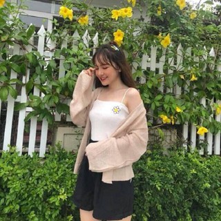 Áo khoác len nhẹ kiểu cardigan mỏng ( ảnh thật )