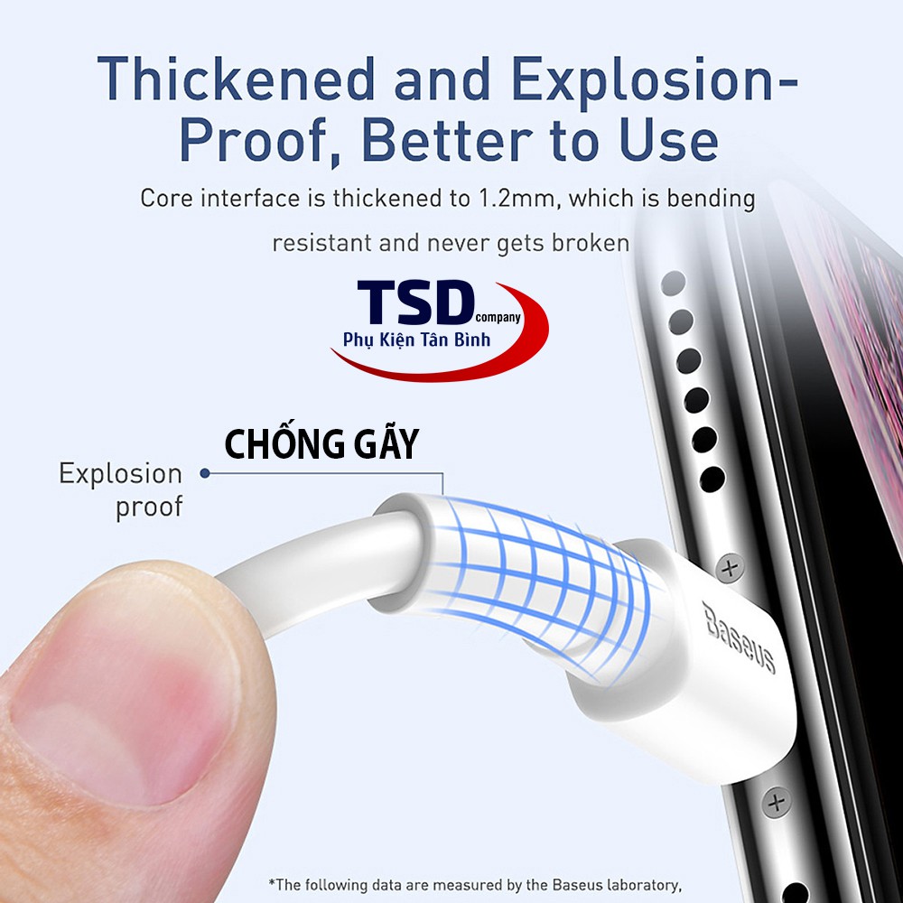 Cáp Sạc Nhanh Baseus Mini White Cổng Cho ip,tablet táo