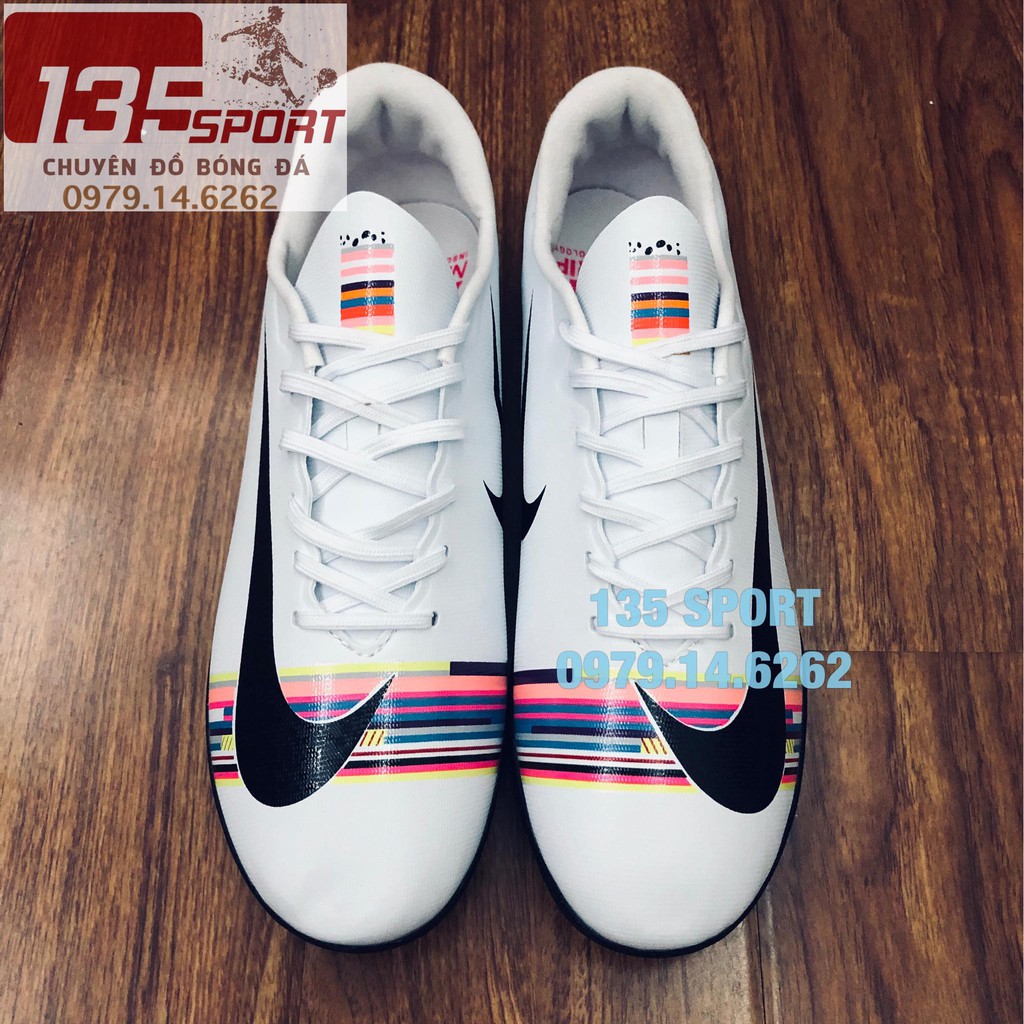 Giày đá bóng Nike Mercurial Vapor CR7 Trắng Cầu vồng(Combo Giày+Túi Rút)