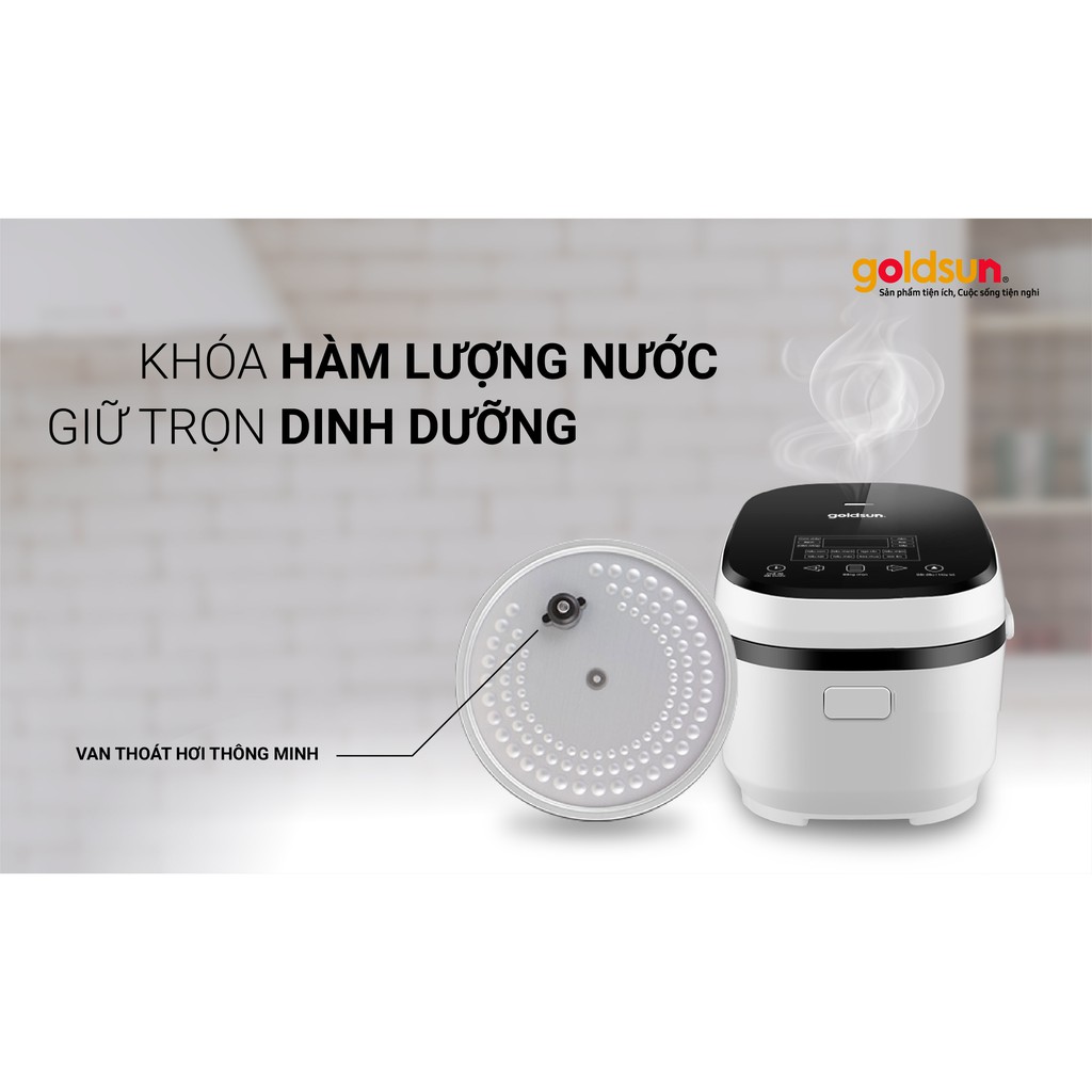 Nồi cơm điện cao tần 14 chức năng có nướng Goldsun GRC5370 2.8L - Cồng suất 1300W