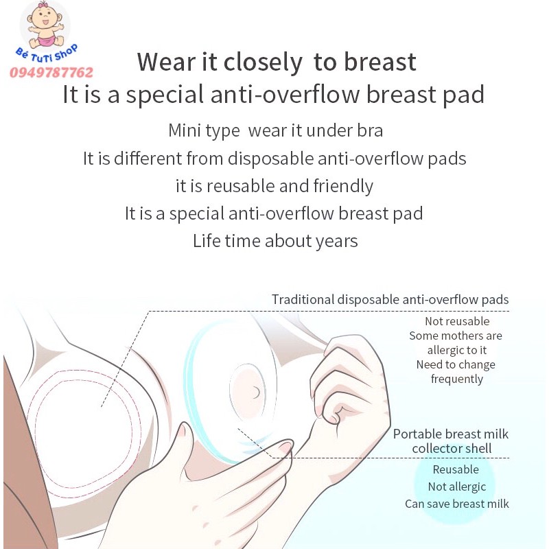 Hộp 2 dụng cụ hứng sữa Babuu Nhật Bản tiện lợi cho mẹ