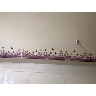 Decal dán tường Hàng rào hoa tím ( dài 2m)