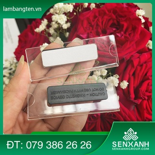 Combo 10 bảng tên thay tên nhân viên, Biển tên nam châm cài áo