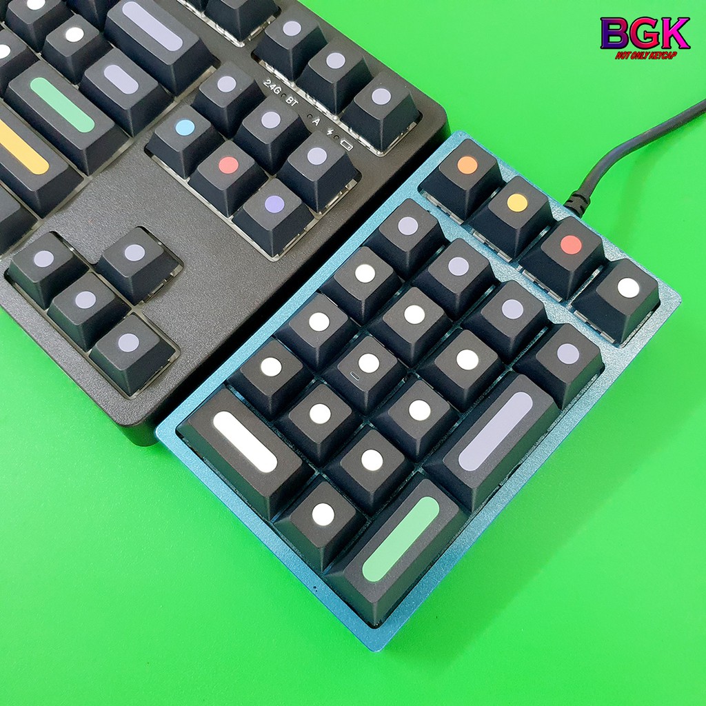 Bộ Keycap DOT Cherry Thick PBT Cherry Profile Dye Sub 128 Nút cân được hầu hết các layout