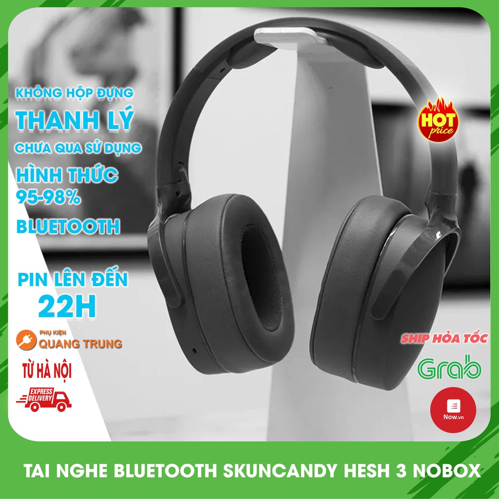 [Thanh Lý] Tai nghe bluetooth Skullcandy Hesh 3, không hộp chưa qua sử dụng, pin lên đến 22h