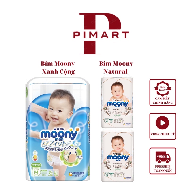 Bỉm Moony Hè Cao Cấp/Moony Siêu Cộng/ Cộng Miếng/ Natural Nội Địa Nhật Chính Hãng Đủ Size NB90/S84/M64/M58/L54/L44/XL38