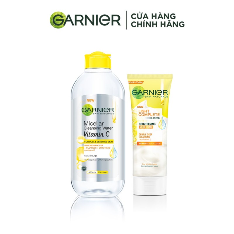 Bộ sản phẩm làm sạch và sáng da Garnier Light Complete Vitamin C | BigBuy360 - bigbuy360.vn