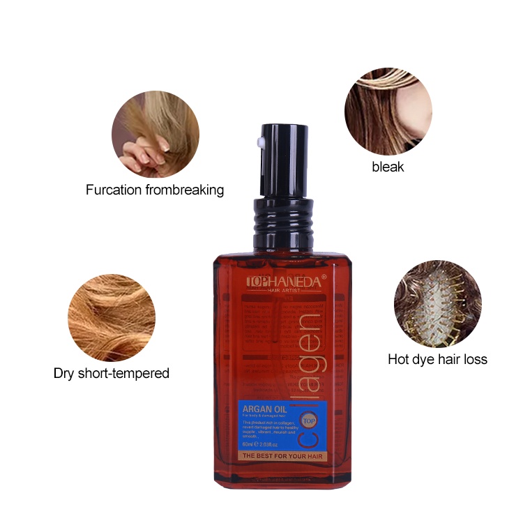 Tinh dầu dưỡng tóc Top Haneda Collagen Argan Oil 60ml cho tóc bóng mượt chuẩn salon tại nhà