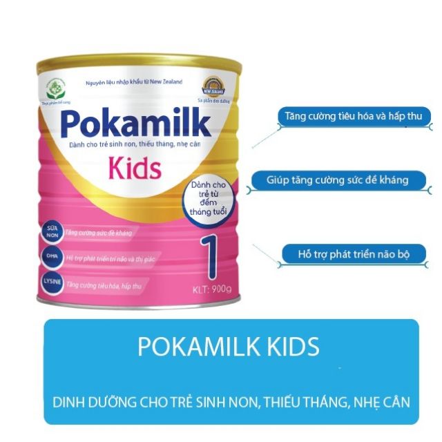 Sữa Bột POKAMILK KIDS 1 Dành Cho Trẻ Sinh Non Thiếu Chất 900g