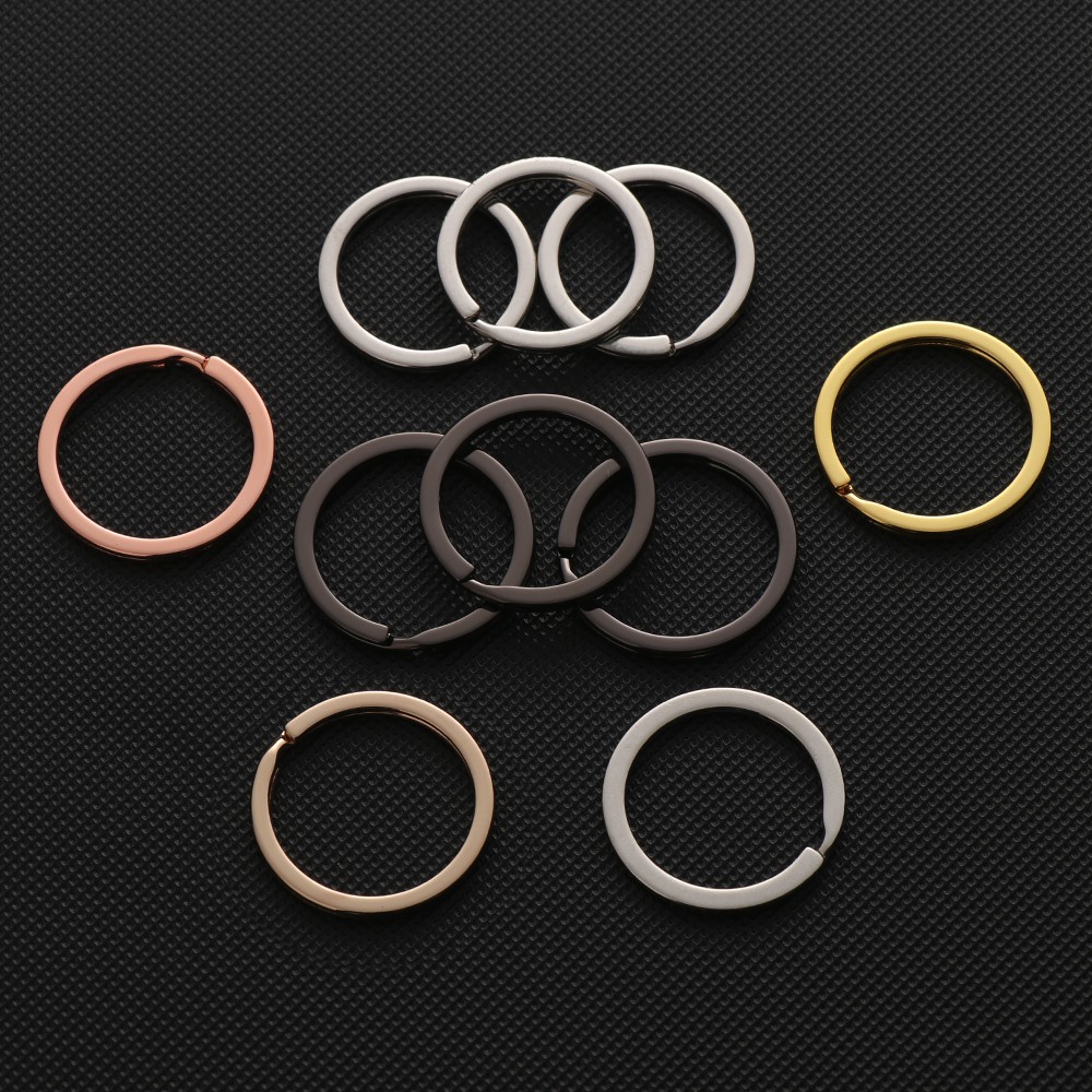 Set 10 Móc Khóa Tròn Bằng Thép Không Gỉ Nhiều Màu Sắc 25mm 28mm 30mm