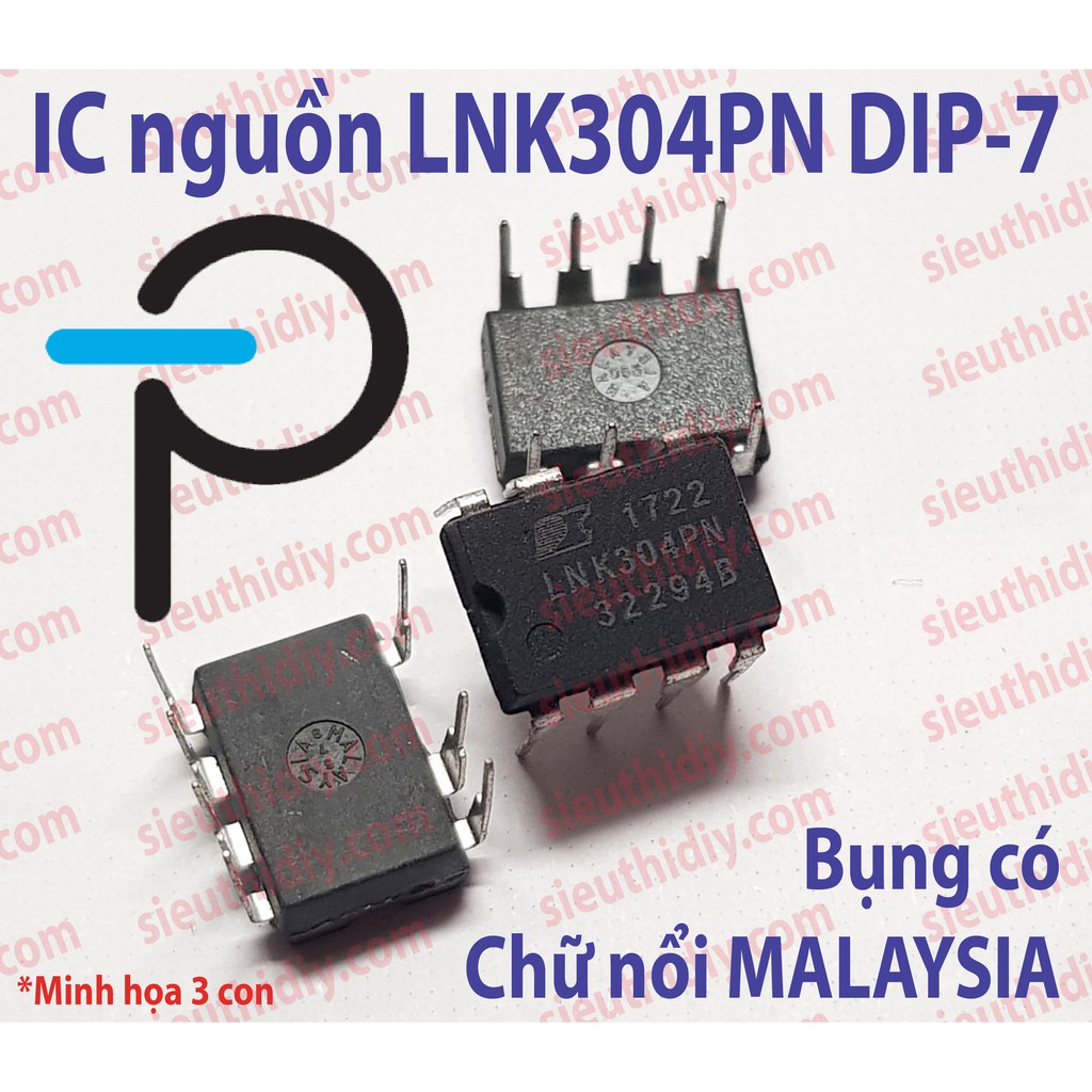 IC nguồn LNK304PN-DIP7 chính hãng, trong máy giặt, mạch quạt Mitsubishi