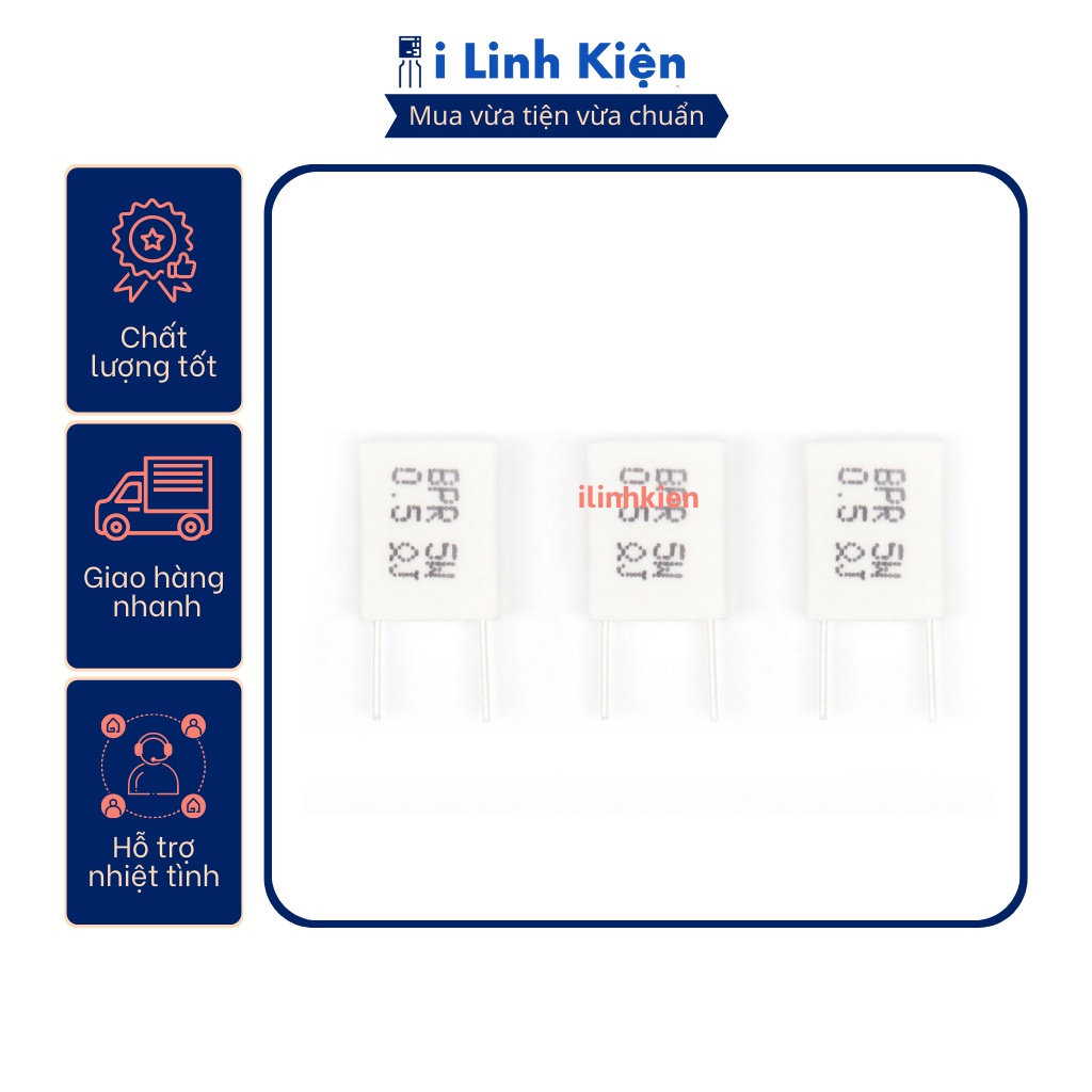 Điện trở sứ 5W 0.1R/0.15R/0.2R/0.22R/0.25R/0.33R/0.47R/0.5R 5% KOA BPR56 chân đứng