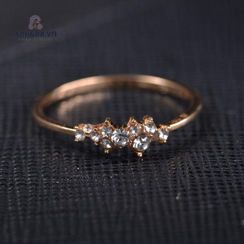 ✨✨Nhẫn Đính Hôn Nữ Mạ Vàng 14k Đính Kim Cương Nhân Tạo
