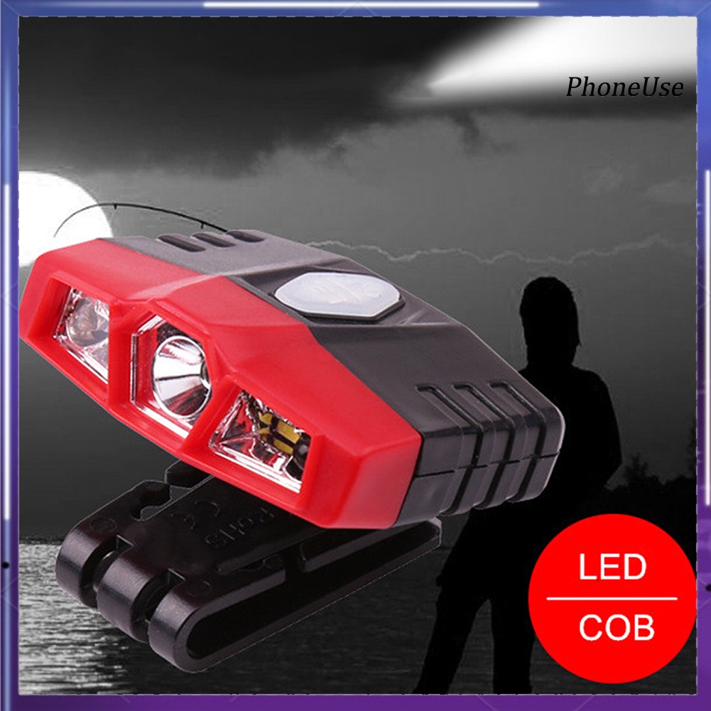 Đèn LED COB kẹp mũ cảm biến có thể sạc lại USB dành cho câu cá ngoài trời ban đêm