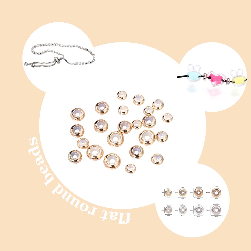 Bộ 10 hạt xỏ St.kunkka hình tròn dẹt bằng đồng làm vòng tay thủ công