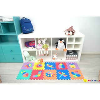 THẢM CHƠI CHO BÉ SMILE PUZZLE - CÔN TRÙNG - KHÔNG MÙI - TIÊU CHUẨN CHÂU ÂU (10 miếng,kích thước 0,6mx1,5m)