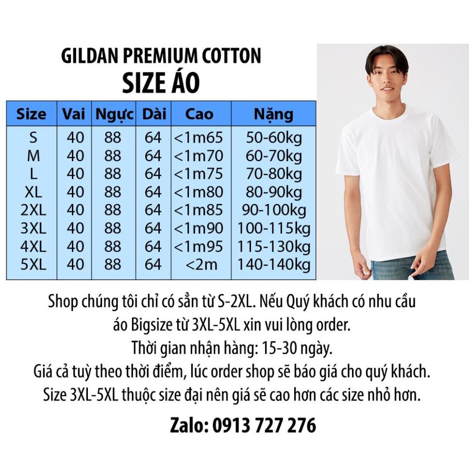 SALE- Áo Thun 100% Cotton Gildan Premium Cotton Form Mỹ Big Size