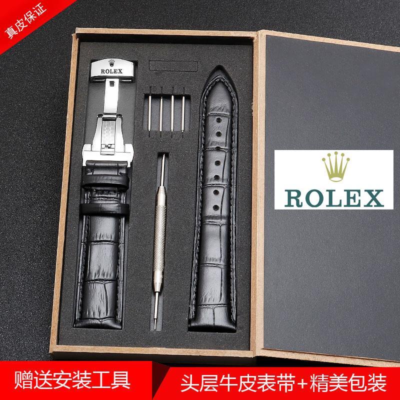 Rolex Dây Đồng Hồ Đeo Tay Bằng Da Thật 20mm Màu Xanh Dương / Xanh Lá / Đen Hình Tàu Ngầm Thời Trang Cho Nam Và Nữ