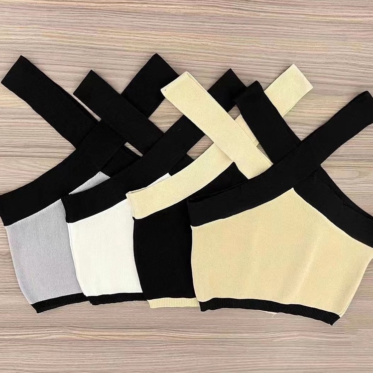 Porozi  Áo croptop  dây chéo hở vai quyến rũ phong cách Hàn Quốc