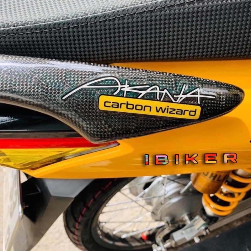Tem AKANA carbon wizard phản quang chính hãng decal 3M công nghệ in cộm Nhật Bản trang trí xe hơi, xe máy, nón bảo hiểm