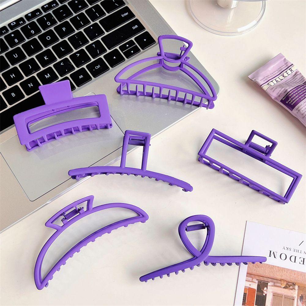 Kẹp Tóc Kim Loại Thiết Kế Hình Học Màu Tím Thanh Lịch