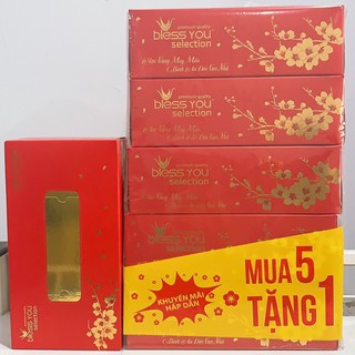 Khăn giấy Bless You 100 tờ Hộp Xuân - Mua 5 tặng 1
