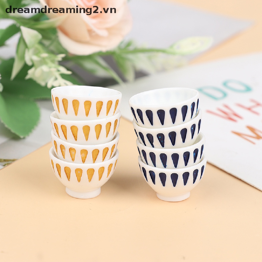 Set 4 món mô hình đồ chơi nhà búp bê mini hình tròn 2.vn 1/12