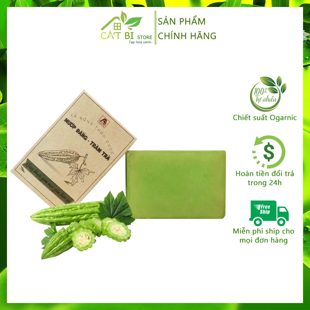 Xà Bông Sinh Dược Mướp Đắng Tràm Trà Mát Da, Giảm Mụn Lưng 100gr Thương Hiệu An An