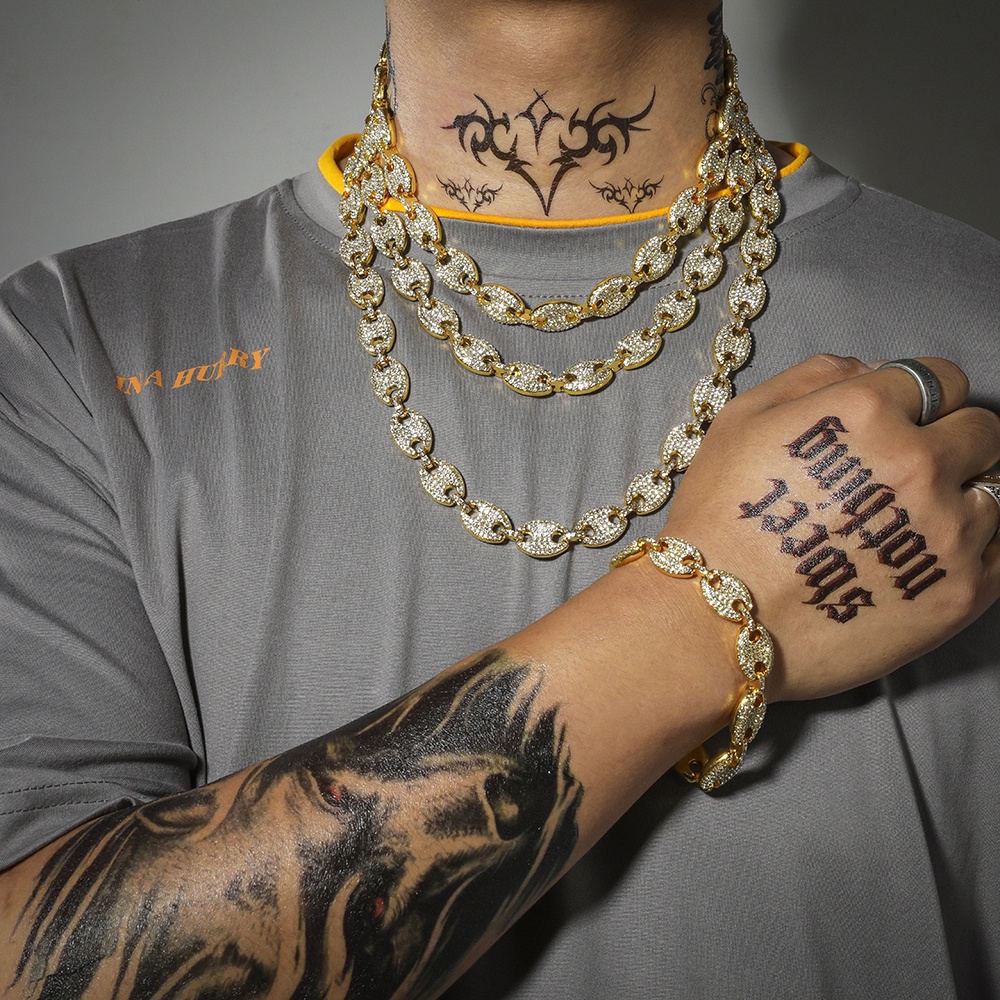 Dây chuyền dài mặt hạt cà phê phong cách Hip hop thời trang cho nam