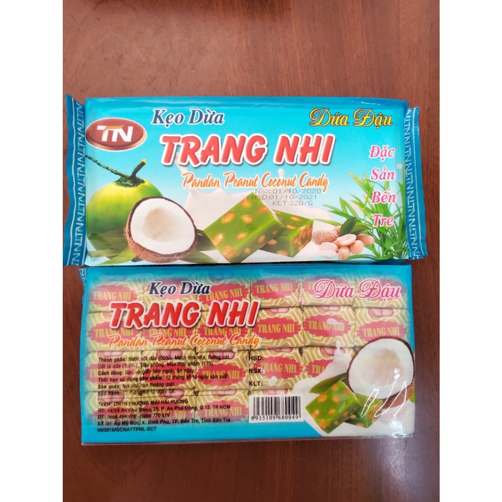 Kẹo dừa Dứa Đậu đặc sản Bến Tre 320g date: 10/21-10/22