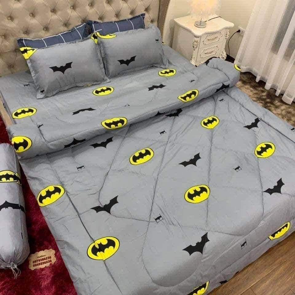 Trọn Bộ Chăn Phao Ga Gối Poly 5 Món mẫu vũ trụ Đẹp Mê Ly