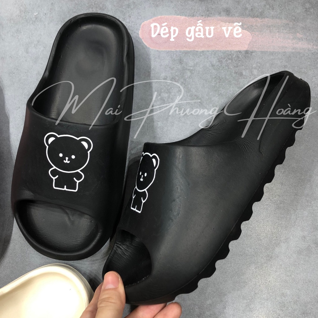 Dép bánh mì gấu dép quai ngang in hình gấu BEAR siêu xinh cute M02