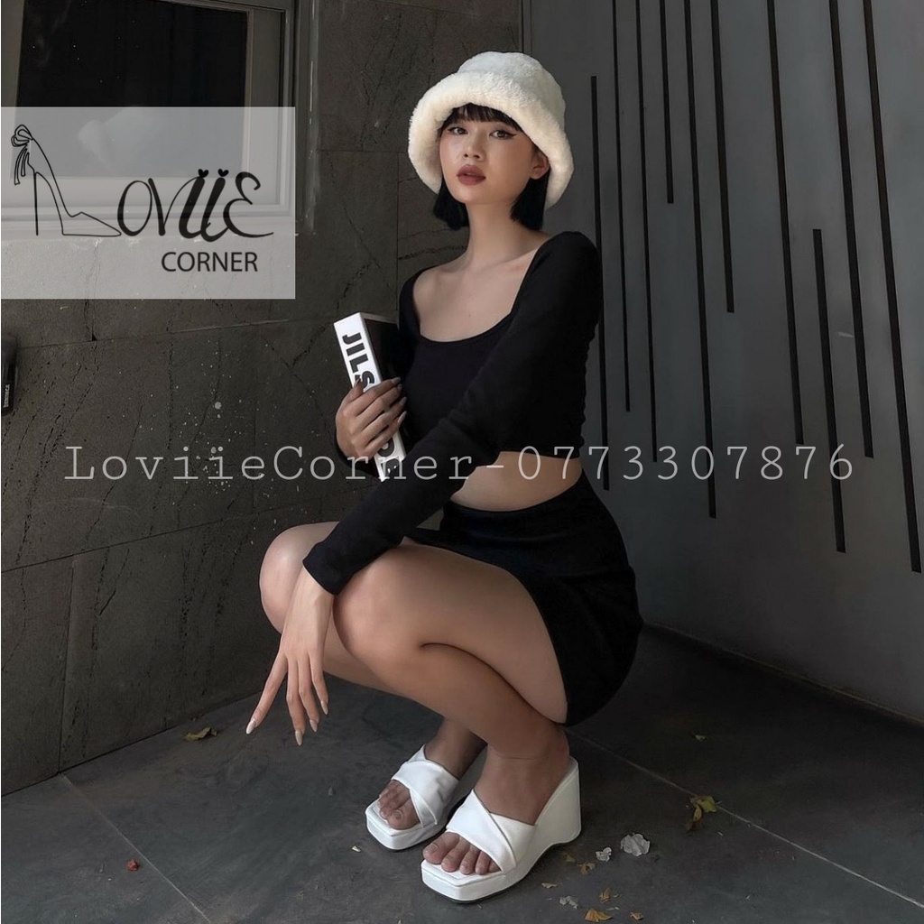 DÉP XUỒNG ULZZANG THỜI TRANG LOVIIE CORNER - DÉP NỮ ĐẾ BÁNH MÌ CAO 5 PHÂN DA MỀM D211014