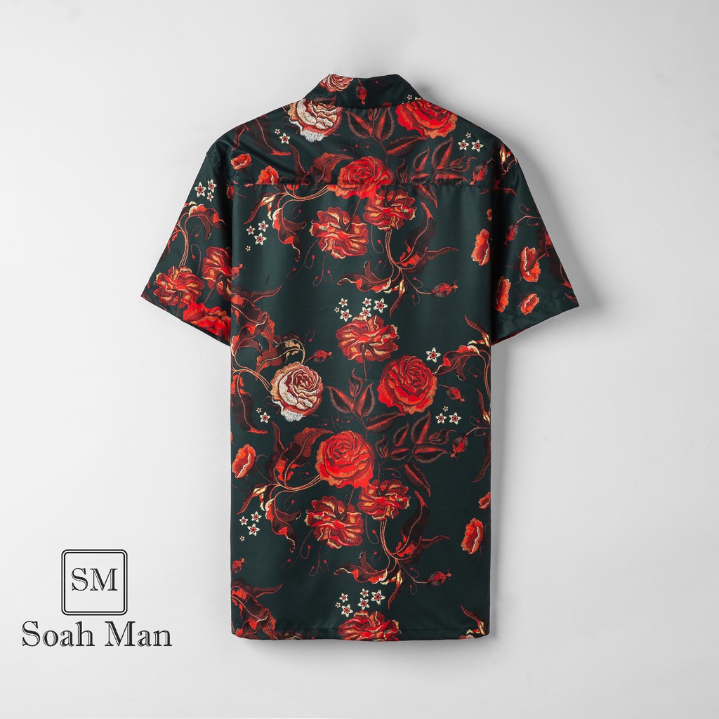 Áo sơ mi nam họa tiết hoa teate sang trọng vải lụa thoáng mát, thấm hút, không nhăn, form suông | BigBuy360 - bigbuy360.vn