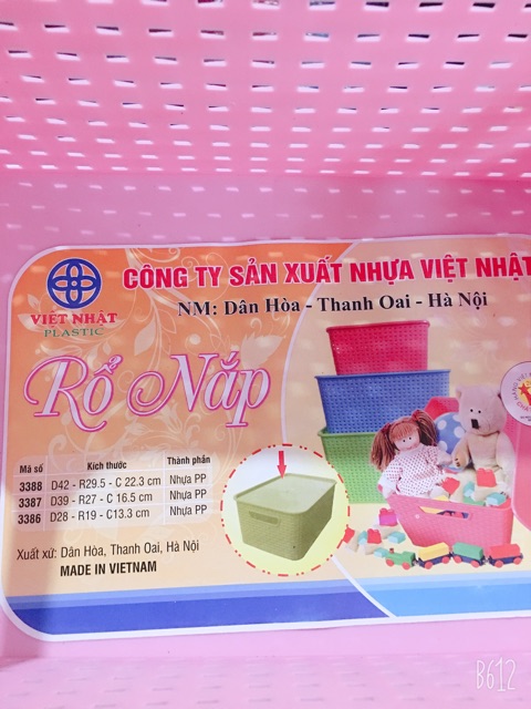 Giỏ nhựa giả mây có nắp hàng Việt nhật