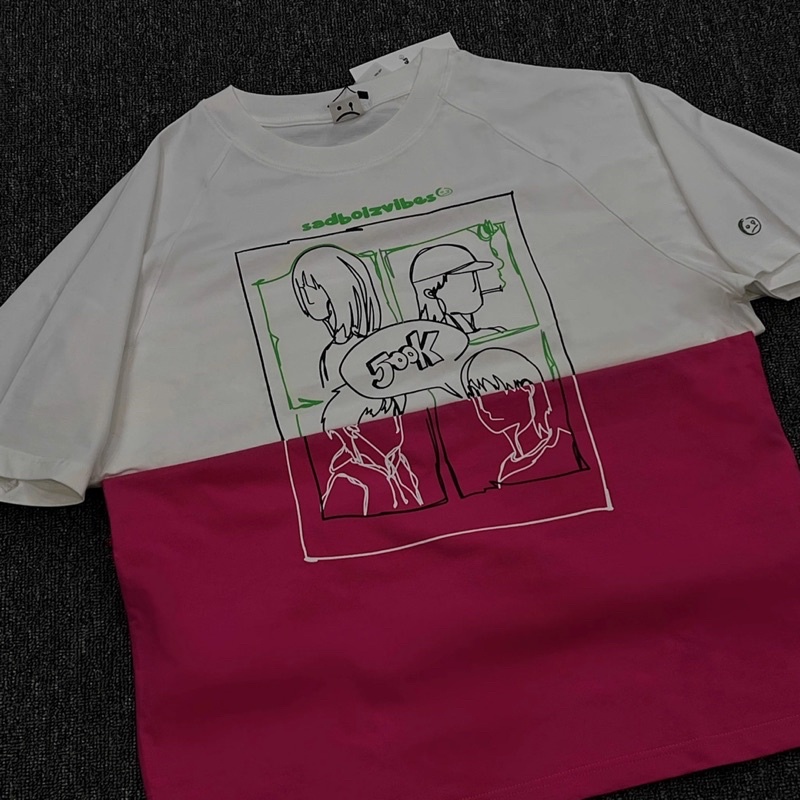 Áo thun SADBOIZVIBES 500K anniversary pink/white SADBOIZAINTCRY