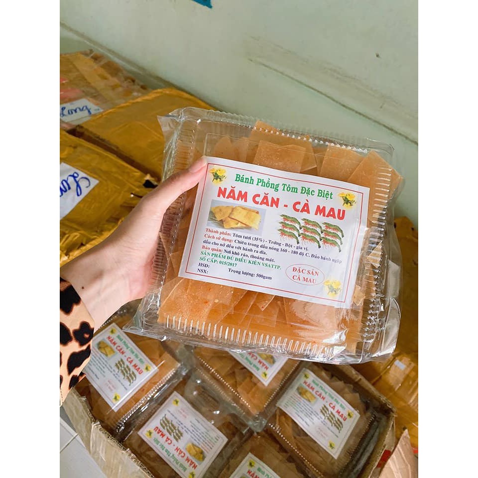 🦐🦐 BÁNH PHỒNG TÔM ĐẶC SẢN MIỀN NĂM CĂN CÀ MAU - HỘP 500GR