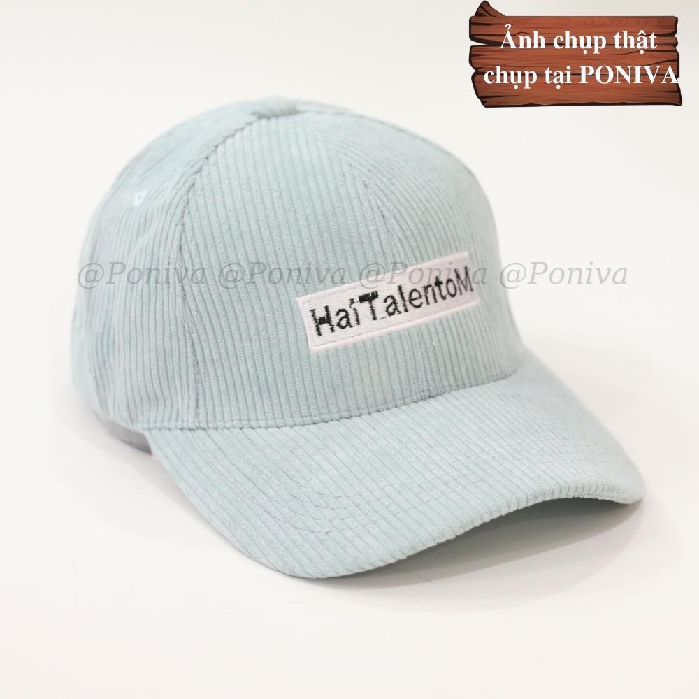 Mũ lưỡi trai ❤️ Nón kết thêu chữ Talent. chất nhung tăm form unisex phong cách Ulzzang Thời trang PONIVA siêu hot