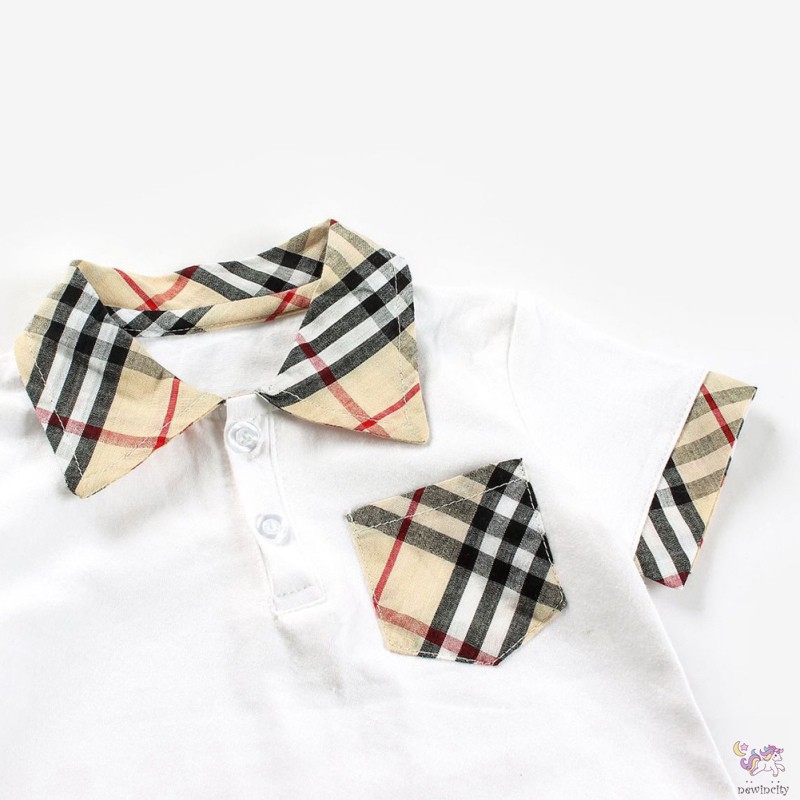 Bộ Áo Liền Quần Caro Hàn Quốc Cho Bé Trai