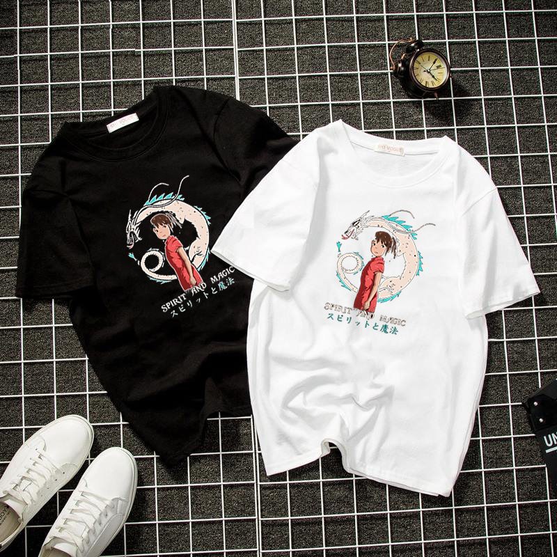 Áo thun form rộng unisex cô bé rồng vải dày mịn 2020T2529