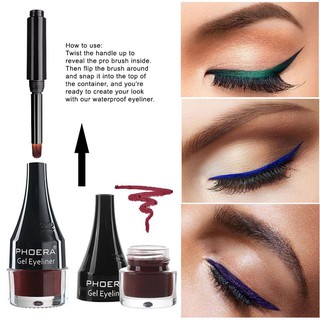 [Hàng mới về] Gel kẻ mắt chống nhòe PHOERA 10 màu sắc chống nước lâu trôi