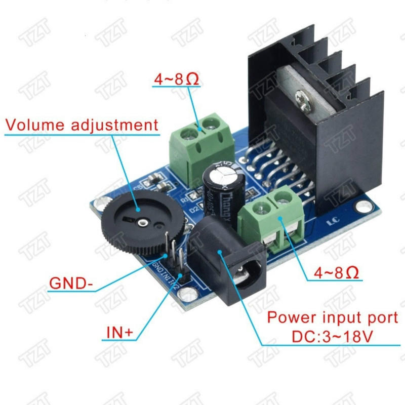 Bảng mạch khuếch đại âm thanh HIFI TDA7266 7W+7W 4-8 ohm 5-15W