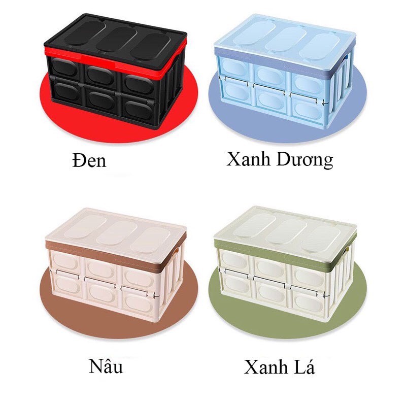 Hộp Để Đồ Gấp Gọn Thông Minh - Thùng Nhựa Đựng Đồ Cốp Sau Ô Tô Siêu Tiện Lợi 55l, LỖI 1 ĐỔI 1