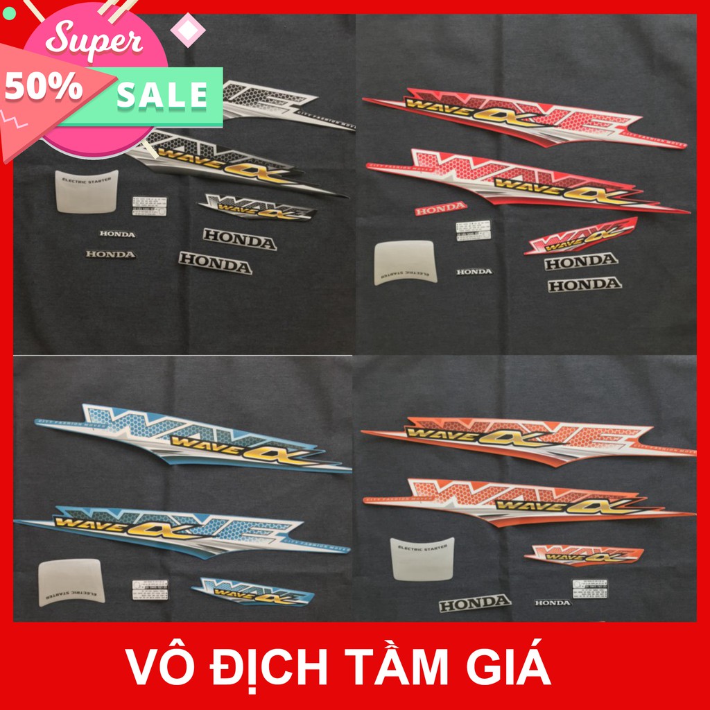 [GIÁ GỐC] NGUYÊN BỘ TEM RỜI 3 LỚP DÀNH CHO XE MÁY HONDA WAVE A WAVE ALPHA 2016 CAO CẤP CỰC ĐẸP NHIỀU MÀU LỰA CHỌN