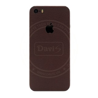 Miếng dán da dán full viền cho Iphone 5s làm từ da thật cao cấp - Davis