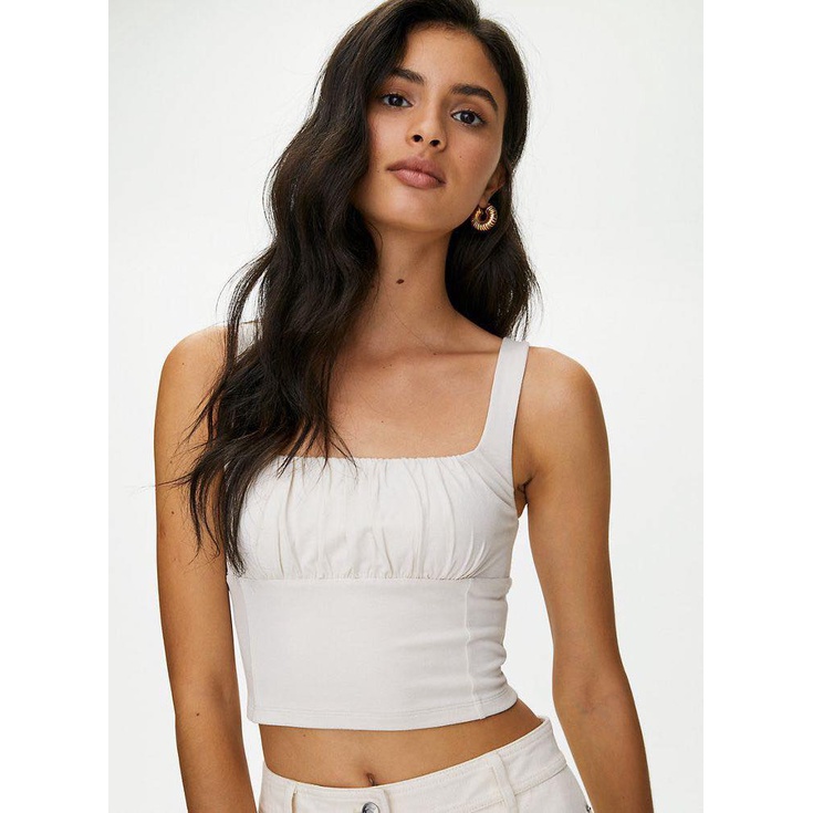 Áo WILLFRED thun crop 2 Dây Nhún Ngực KAMI