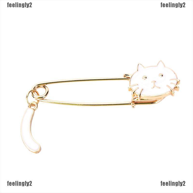 ❤Mặt Trời❤ Huy Hiệu Cài Áo Hình Mèo Trắng Đen Thời Trang