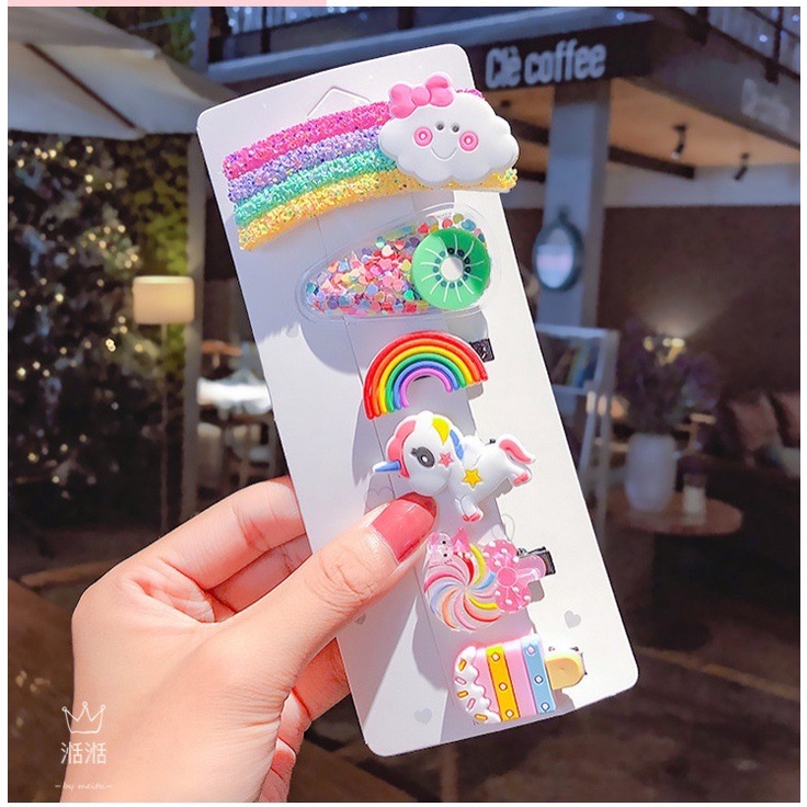 Kẹp tóc màu sắc cầu vồng xinh xắn dành cho bé gái