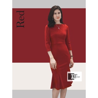 Đầm ôm body đuôi cá cổ thuyền tay lỡ TF 899